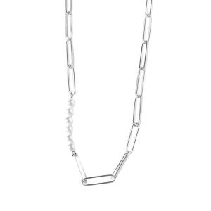 Elegant Pearl Necklace for Women Korean Fashion Geometric Personality Choker Sweater Chain Versatile Trendy Accessory