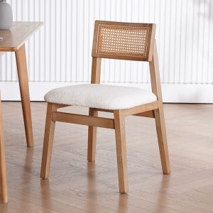 Solid Wood Rattan Chair Rattan Dining Chair Home Stool Armchair Single Hotel Hotel Balcony Armchair Chandigar