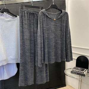 plus Size 300 Pounds Loose Casual Sports Set Womens Hoodie Fat MM Leisure Long Pants Two-Piece Set Polyester Fiber Long Sleeve