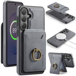 szhaiyu | 2 in 1 Magnetic Ring Kickstand Wallet Card Bag Leather Phone Case for Samsung Galaxy S26 Ultra S25 Edge S24 Plus S26 FE Cover