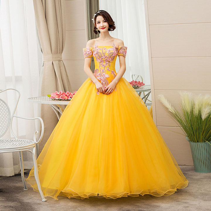 EAGLELY Yellow Luxury High End Formal Event Ball Gown For Debut 18