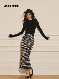 Elegant Retro Dotted Slimming Pencil Skirt Dress