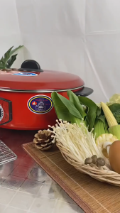 4L Red Multifunctional Hot Pot Dormitory Portable Electric Boiling Pot 1000W Household Upgraded Non-Stick Cooking Utensil 电煮锅