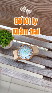 Đế Lót Ly Mây Khảm Trai ANKAN (10cm) - Lót Cốc Mây Tre Đan Thủ Công Decor Bàn Ăn Phụ Kiện Chụp Ảnh Sang Trọng