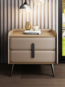 Modern Minimalist Solid Wood Bedside Table Luxury Sensation Bedroom Home Use High End Multi Function Wooden Chest Drawer