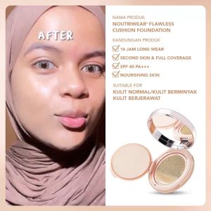 YOU Noutriwear+ Flawless Cushion Foundation SPF 40 PA+++ | Full Size | Refill Size | Waterproof | Tahan Lama | BPOM