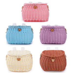 Cycling Handlebar Basket with Lid for Bikes Large Capacity Front Storage Bag for City and Mountain Biking