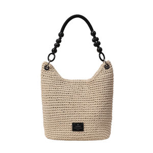 Chio2nd Handcrafted Honey Wax Rope Tote Bag Womens Crossbody Bag Casual Vertical Square Shape Large Size Soft Handle