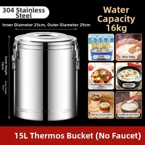 Commercial Large Capacity Stainless Steel Food Bucket