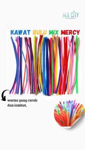 Kawat Bulu Mix Mercy Polos / Pastel Macaron / Pipe Cleaner Mix 100pcs