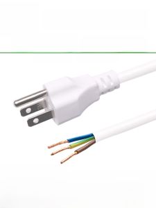 Pure Copper White American Standard Power Cable with Plug 3 Core 0 75/1/1 5 Square 1 5/2/3 Meters Home Electrical Wire