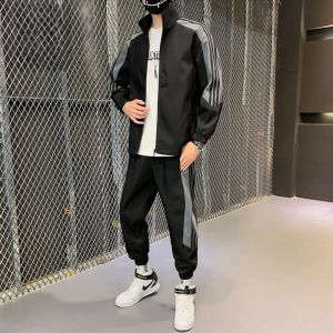 ROMON | Loose Casual Sports Set For Men Romon Brand Autumn New Style Long Sleeve Youth Long Pants Polyester Fiber Jacket And Pants Set