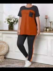 PLUS SIZE TERNO POCKET PATCH TOP COLOR PINK YELLOW MAROON GREEN