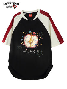 CHARLES JANGS HAPPY HEART | Breathable Apple Print Cotton Short Sleeve Tshirt