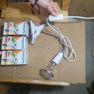 PAKET LAMPU PENGHANGAT PHILIPS SPOT 60 + FITTING JEPIT KABEL 18 M + SAKLAR / LAMPU PENGHANGAT PHILIPS SPOT 60 WATT DAN FITTING FLEXIBLE JEPIT + KABEL 1.8 M SIAP PAKAI