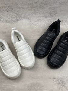 รองเท้า Loafers ทรงหัวมน สำหรับผู้หญิง ฤดูใบไม้ร่วง 2023 รองเท้าหนัง PU ส้นเตี้ย สไตล์วิทยาลัย รองเท้าลำลอง สวมใส่สบาย รองเท้าส้นแบน