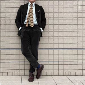 Mens Solid Velvet Formal Business Wedding Suits 2-Piece Set Slim Fit Notch Lapel Two Buttons Blazer And Pants for Party