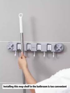 Giá Đỡ Cây Lau Nhà Đa Năng Nâng Cấp Với Cốc Hút Chân Không Giá Treo Chổi Và Cây Lau Nhà Gắn Tường - Giải Pháp Lưu Trữ Phòng Tắm Bằng Nhựa ABS