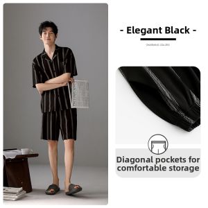 JIALEFEN | Summer Cotton Stripe Sleepwear Set