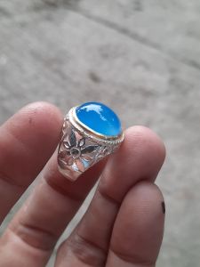 cincin peria batu akik sepirtus biru langit batu raja natural