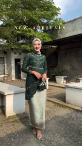Set Kebaya Tunik Ghina Setelan Rok Songket Baju Wisuda Lamaran Kondangan Kekinian