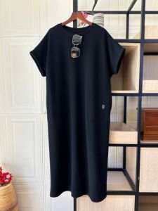 K-style Pure Color Simple Western Style Summer Beautiful Small Skirt Female Fat Sister Loose Slimming and Fashionable Plus Size Dress