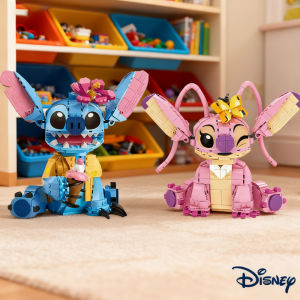 New CP Stitch Angel  Building Blocks  Large Piece Cartoon Toys with Moving Ears Kids Assembly Gift for Boys Girls Festive