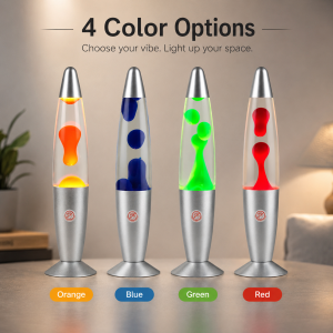 LED Lava Lamp Jellyfish Design Metal Based Volcanic Wax Night Light Desktop Decorative Light Suitable for Study and Bedroom