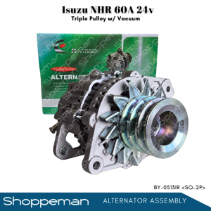 ISUZU NHR ALTERNATOR ASSEMBLY TRIPLE PULLEY WITH VACUUM 60A 24V SQ-2P BY-0513IR