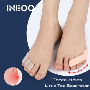 INEOO 2Pcs Three-holes Pinky Toe Separator Silicone Little Protectors Gel Spacer Bunion Corrector Pain Relief Foot Care Pedicure