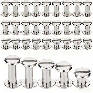 20 Set of M5x4/6/8/10/12mm Round Flat Head Chicago Rivet Set Screws Made of 304 Stainless Steel Material and Leather Rivets