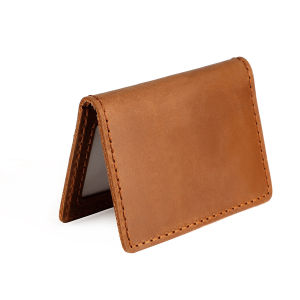 Retro Handmade Crazy Horse Leather ID Credit Card Holder Ultra Thin Wallet Mens Slim Small Cards Bag