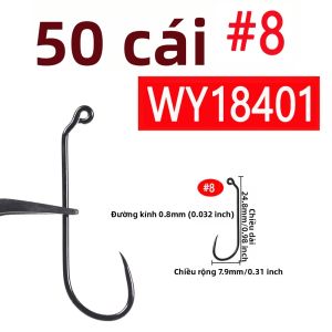 50 Chiếc Thép Carbon Cao Cấp Không Gai 60 ° Móc Câu Ruồi Giả Jig Nymph Streamer Siêu Sắc Bén Mạ Niken Đen Kích Thước 1-14
