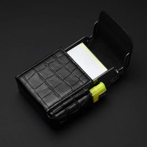 กล่องบุหรี่หนัง PU แพ็คเอวเล็กพร้อมชุดบุหรี่โลหะสําหรับบุรุษและสตรีที่เบากันสมัยและเป็นส่วนตัว