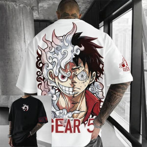 Bandai | One Piece Luffy Mens T-Shirt Graphic Tee Anime Print Short Sleeve Tee Summer New Oversized Streetwear Anime Cosplay Y2k Clothes