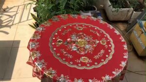 KHĂN TRẢI BÀN LỤA 3D in nổi sang trọng không thấm - Bàn tròn bàn vuông