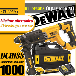 Dewalt DCH133 20V MAX Brushless Lithium-Ion SDS Plus 1 in. Cordless D-Handle Rotary Hammer With battery charger and tool casea