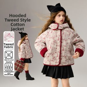 Ask Junior | Children Thickened Winter Jacket Red Hooded Cotton-Padded Coat