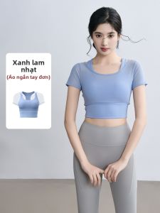 DAJIRIJI | Bộ Đồ Thể Thao Yoga Cho Phụ Nữ Áo Ngắn Tay Có Lót Núm