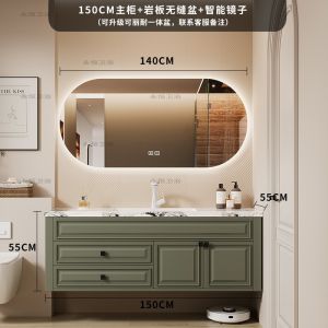 American Bathroom Cabinet Combination Stone Plate Seamless Whole Washbin French Bathroom Solid Wood Washstand Face Washing Wash Basin Cabinet