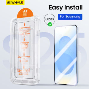 BKWHALE ติดตั้งง่าย กระจกนิรภัย สำหรับ Samsung Galaxy S25 Ultra S21 S22 S23 S24 + S25 Plus S21FE S23FE S24FE S25FE S25Edge S25+ S24+ S23+ S22+ S21+ ตัวป้องกันแบบเต็มหน้าจอ