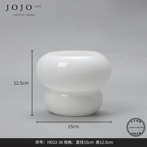Simple Design Glass Gourd Vase Yellow Artistic Hydroponics Mirror Home Decorations Tabletop Flower Pots Modern Style Living Room