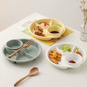 Breakfast Plate Divided Portable Barbecue Picnic Tray Portion Control Plate Healthy Eating For Adults Kids Dinner Plate
