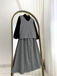 SET KEMEJA ROK ROMPI Stelan Korean Style 3 in 1 Dress Terbaru 2024 Muslimah Kekinian SAFAYA SHASYA