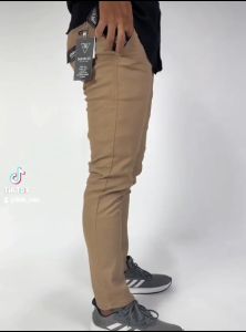 Celana Panjang Chinos Pria Slim Fit reguler Bahan Cotton Combeth