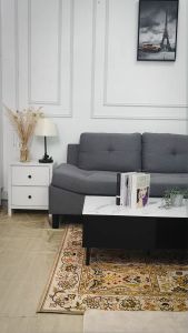 F&F: Gladiolus Premium L-Shape Sofa with Chaise / Modern 4-Seater Sofa /Sofa ruang tamu