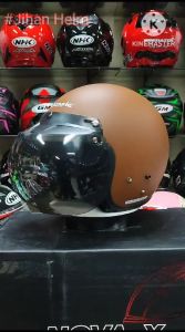 Helm Bogo Retro JM Classic Coklat Doff Kaca Cembung Termurah