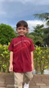 Littlebee Mustofa Maroon - Setelan Koko Anak [Size 1-5 Thn] Baju koko Kaos Laki-laki