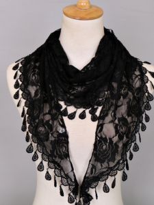 Khăn Choàng Ren Rỗng Tam Giác Cho Nữ Phong Cách Hàn Quốc Khăn Quàng Cổ Mùa Xuân Thu Mùa Hè Khăn Quàng Cổ Tam Giác Rộng 48cm Dài 148cm