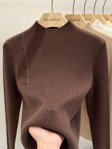 Elegant Knitted Sweater Womens Slim Fit Base Layer Shirt Fashionable Spring Autumn New Arrival High End Feel Commute Style